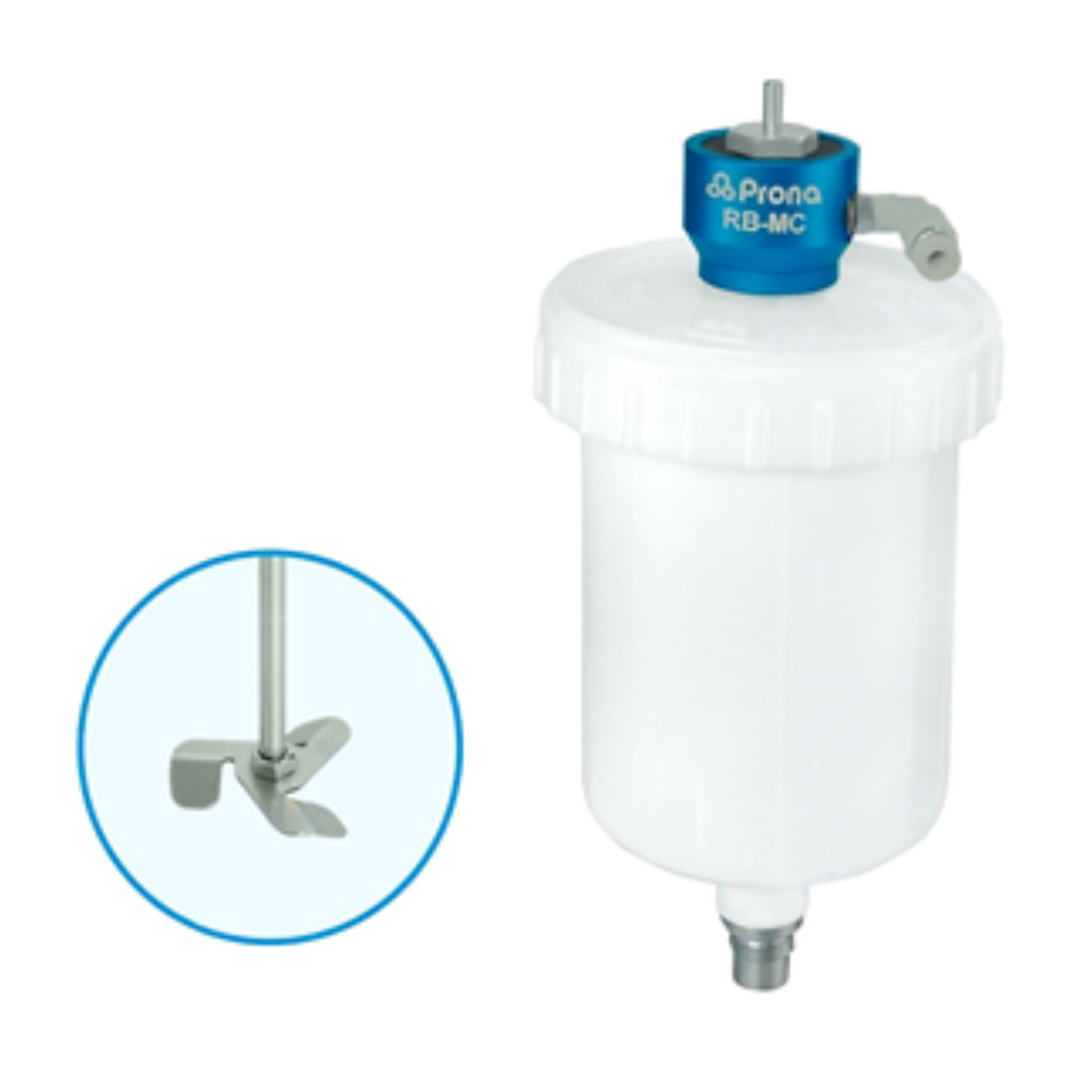 TAZA GRAVEDAD CONX. MACHO CON AGITADOR NEUMÁTICO- 600ML REF: RC-6MB-G MARCA: PRONA